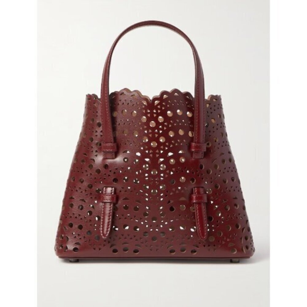 NWT Azzedine Alaia Mina 20 Burgundy Rouge Grenat Deep Red Tote Bag